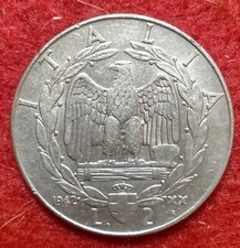 REGNO D' ITALIA 2 DUE LIRE 1942 IMPERO ANNO XX RARO Vittorio Emanuele III
