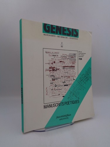 Genesis manuscrits poétiques - genesis,