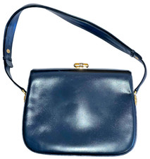 Borsa gucci vintage blu pelle - gucci,