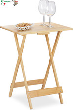 Tavolino Pieghevole in bambù, Arredamento Salvaspazio per Salotto, Balcone e Ter