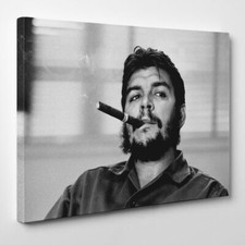 Che Guevara Con Sigaro - Stampa artistica su tela incorniciata - Revolutionary