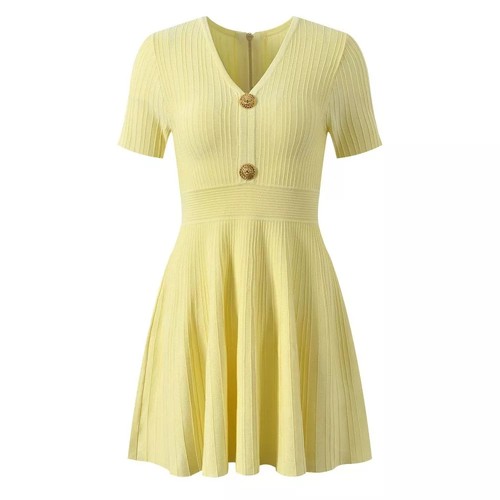 Vestito giallo corto con - vestito,