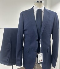 ABITO UOMO BLU GESSATO LANA