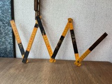 Righello pieghevole in legno, 1 m. Showa Retro, vecchi oggetti, antico, Giapp...