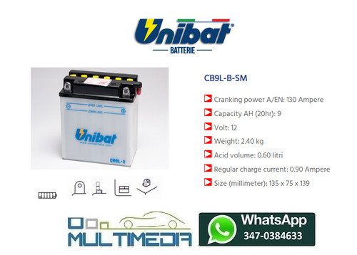 Batteria moto unibat cb9l - moto,