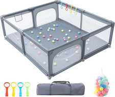 Box Bambini 200X180Cm Recinto per Bambini Box Inclusi 50 Palline, 4 Maniglie Rec