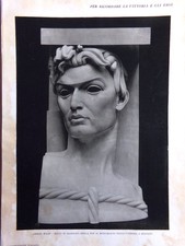 Stampa del 1927 Adolfo Wildt Busto Damiano Chiesa Interno Basilica Aquileia