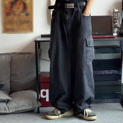 Pantaloni uomo cargo larghi