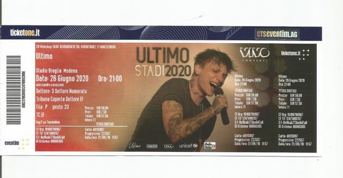 Biglietto concerto ultimo - biglietto,