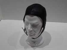 CAPPELLO IN PELLE D'EPOCA DA PILOTA AEREO AUTO MOTO (4S)