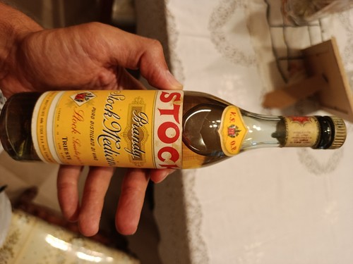 Bottiglia vintage brandy stock - bottiglia,
