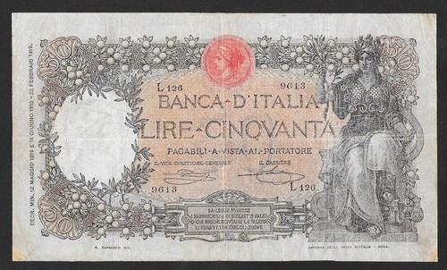 Italia banconota 50 lire - -,
