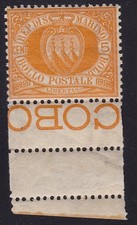 1890 SAN MARINO, n. 2 5 cent. giallo MNH/** Cert. R.Diena (fotocopia) BDF