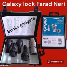 Per Fiat Stilo dal 2001 Kit Bulloni Antifurto NERI Galaxy Lock Farad Cerchi Lega