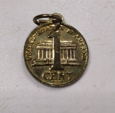 1 Cent Medaglietta CIONDOLO ZIO PAPERONE Disney Topolino In Metallo Rara. #c