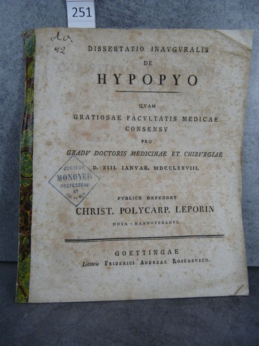 Dissertatio inauguralis - , de