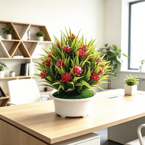 Fiore finto pianta vaso - in, con