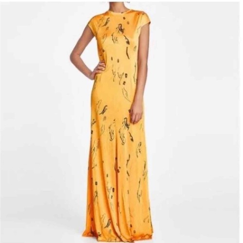 Maxi abito astratto giallo - maxi,