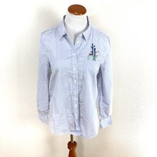 Equipment Leema camicia blu a righe con bottoni cactus top donna taglia media