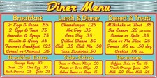 MENU PRANZO RISTORANTE ANNI 50