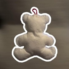 Orsetto in stoffa lenci bianco