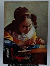 ? cartolina d'epoca Jan vermeer - the lacemaker