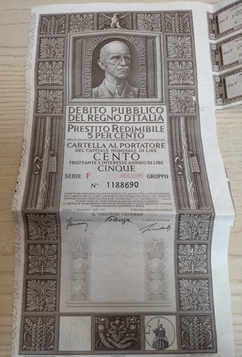 Certificato regno italia - certificato, d'italia
