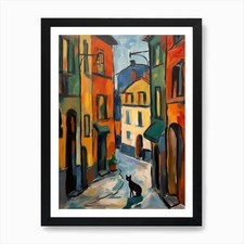 Quadro Di Firenze Con Un Gatto