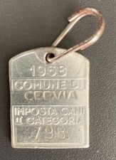 Medaglietta per Cani in alluminio del Comune di Cervia 1968