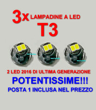3 Lampade Led T3 POTENTI 2 LED 2016 PER MANOPOLE CLIMA STRUMENTAZIONE LAMPADINE