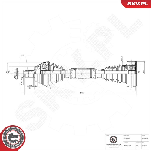 Albero motore esen skv giunto - albero,