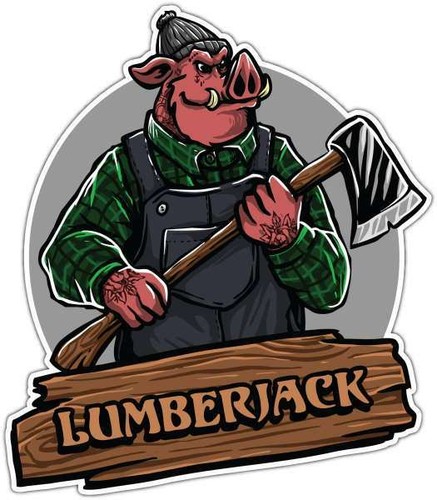 Adesivo lumberjack cinghiale - adesivo,