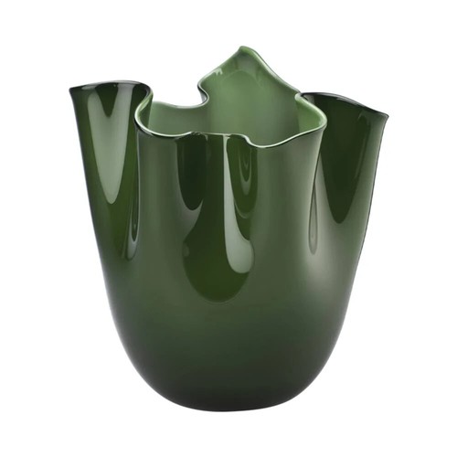 Venini vaso fazzoletto verde - venini,