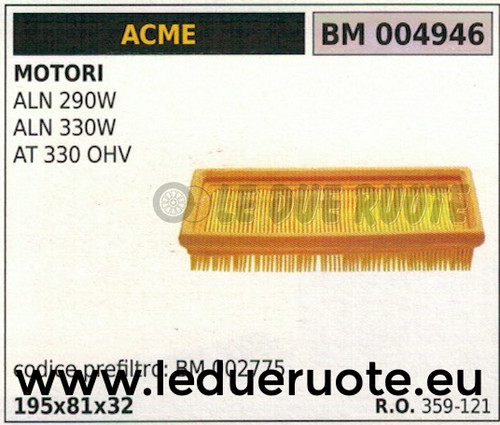 359121 filtro aria motore acme - filtro,