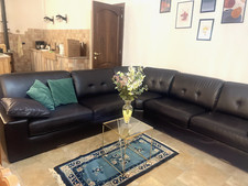 Divano moderno angolare marrone 