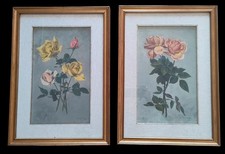 2 quadri olio su tela con cornice in legno "Rose" Occasione! Firmati