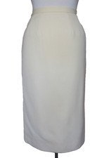 Gonna a matita vintage Chanel in lana avorio taglia 2 donna