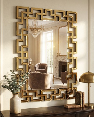 Specchiera moderna oro - oro, 120x80