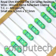 1 pezzo 7,5 Ohm 5W 5% Resistenza Antifiamma Filo avvolto ROYAL OHM 7,5Ohm 5W 5%