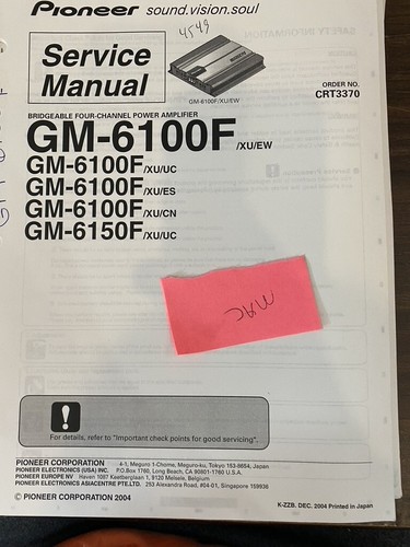 Pioneer 6100f gm6100f - pioneer, gm-6100f