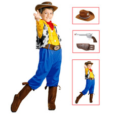 VESTITO CARNEVALE + ACCESSORI BILLY COWBOY CAPPELLO PISTOLA CON FONDINA 5/7 ANNI
