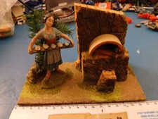 personaggio presepe vintage - made in Italy in plastica e legno