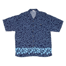 Camicia Hawaiana Blu A Fiori