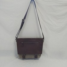 Borsa ORCIANI in pelle testa di moro e tessuto tipo postino con ribalta