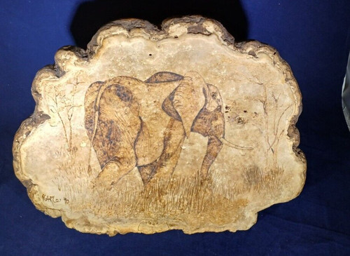 Petrified wood elephant - petrified,