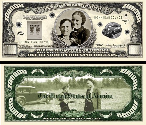 Bonnie clyde banconota - bonnie, &