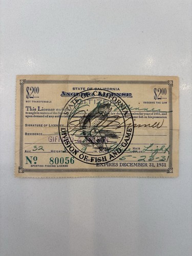 Pesca antica california - antica, 1931