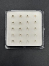 Set da 20 Nasini Argento Sterling 925 Bagno Oro 18K Perno da naso