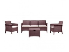 Set da Giardino Divano, 2 Poltrone e Tavolino Marrone Venezia III SDG9168M Bica