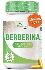 Berberina 1000mg 180 Capsule Vegane, Formula Potenziata con Pepe Nero e Cromo